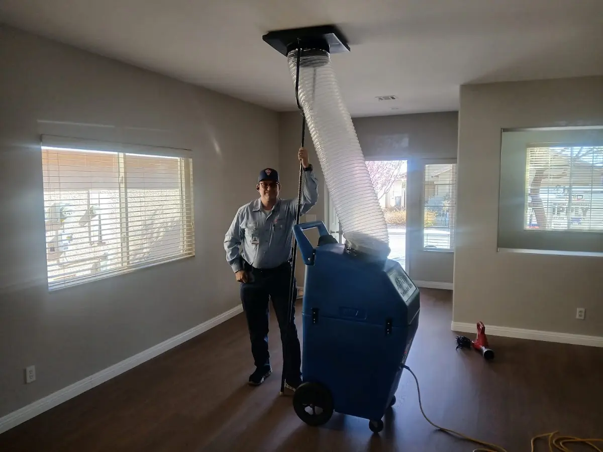 Professional Dryer Vent Cleaning work inside a Banning home